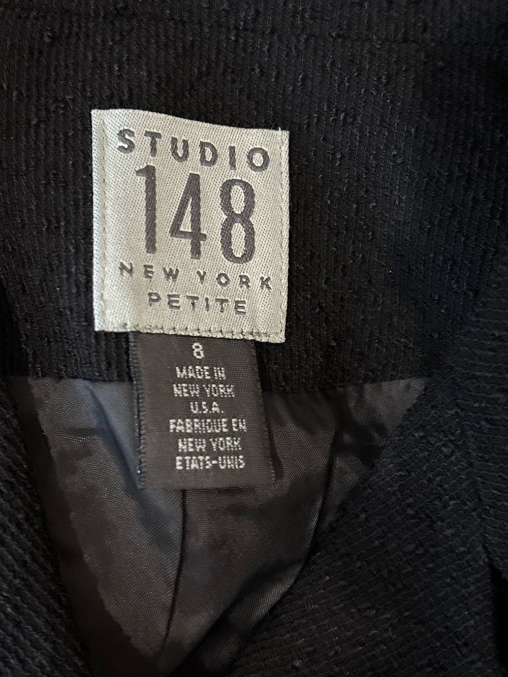 NWT ✨ Studio 148 Lafayette 148 NY Black Textured Skirt Suit Set women’s Size 8 - Picture 3 of 11